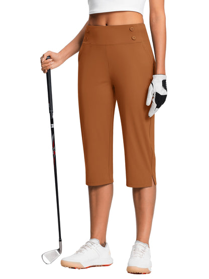 18" Dressy Capri Pants for Women High Waist Stretch Women'S Capris Pants for Summer with Pockets Work Casual