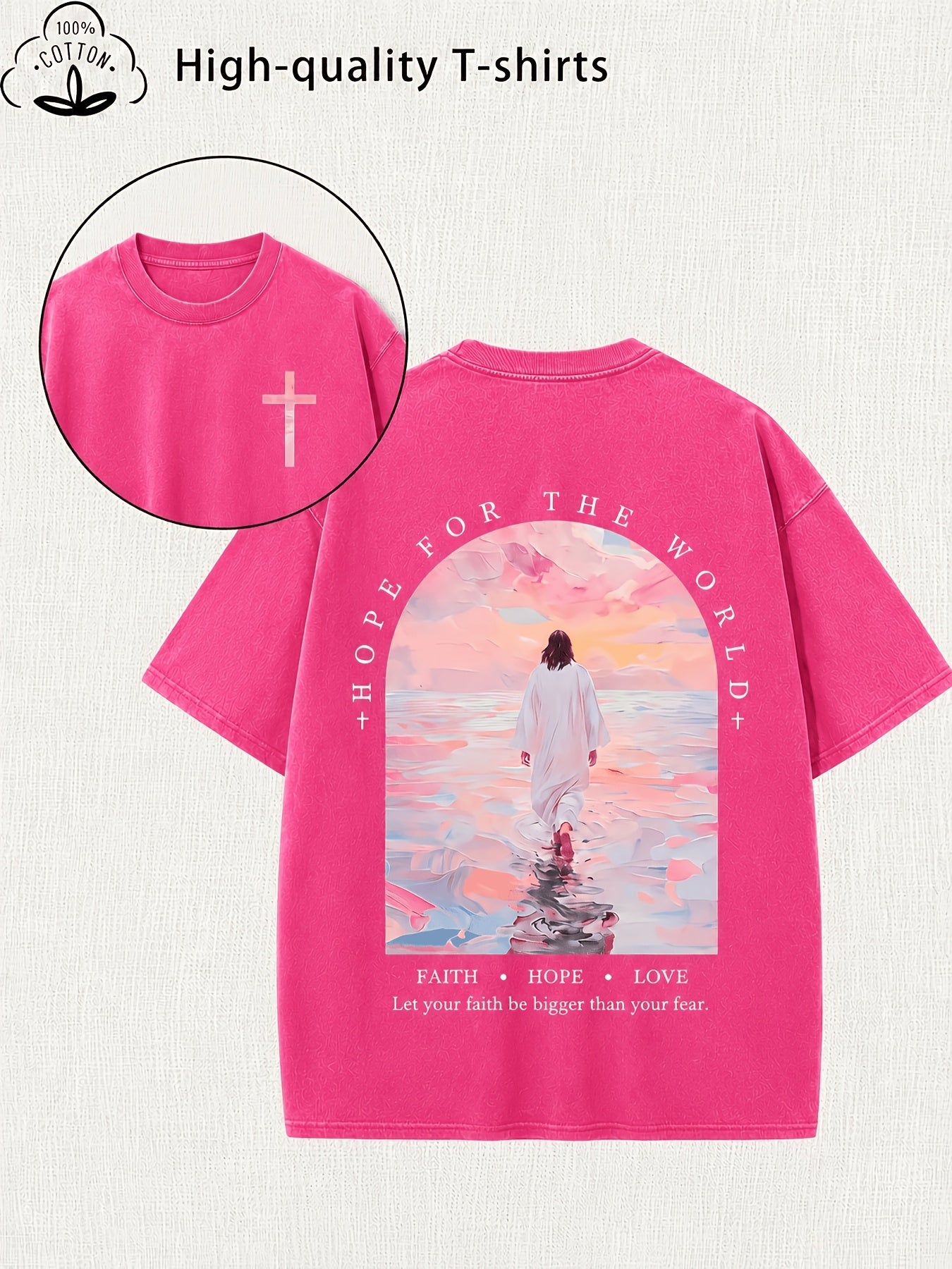 Women'S Trendy Printed Retro Washed T-Shirt - 230G Thick, Retro Street Style Crew Neck Short Sleeve, Machine Washable, Perfect for Spring/Summer Casual Wear, Unique Loose Fit Women'S T-Shirt