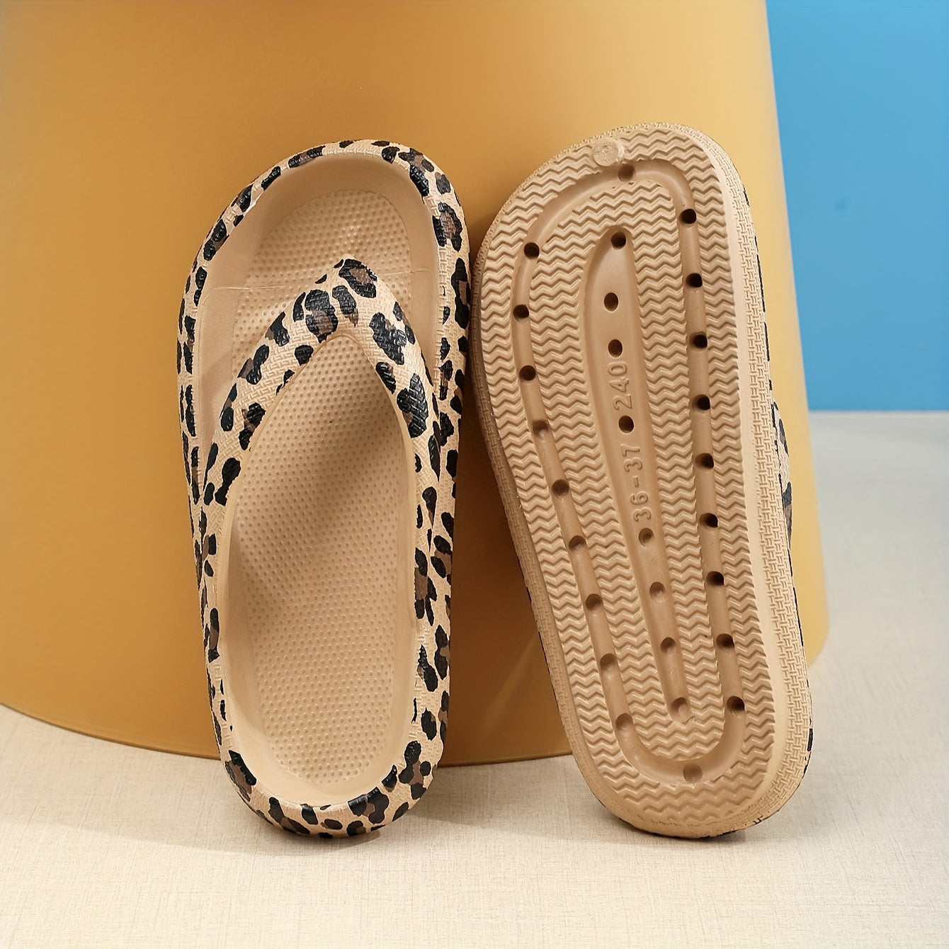 Casual And Comfy Flip-Flops for Men And Women with a Stylish Leopard Retro Design., Women Shoes