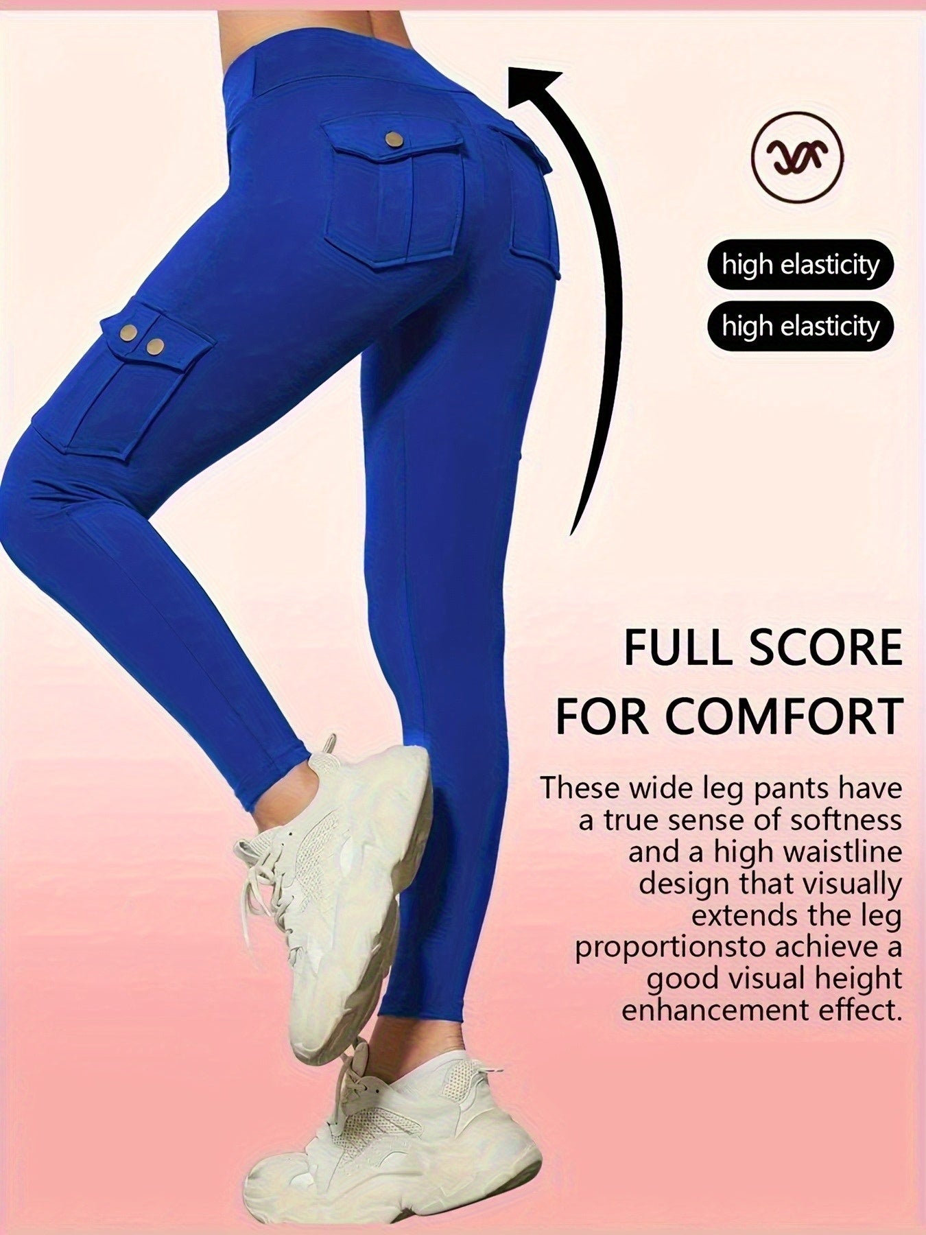 One Pair Of Women'S Slim Work Pants, With Multi-functional Pockets, High Elasticity. Aids In Tightening The Buttocks And Abdomen. Airtight Pants. Suitable For Outdoor, Home Use, Commuting, And Local Warehouse Direct Delivery.