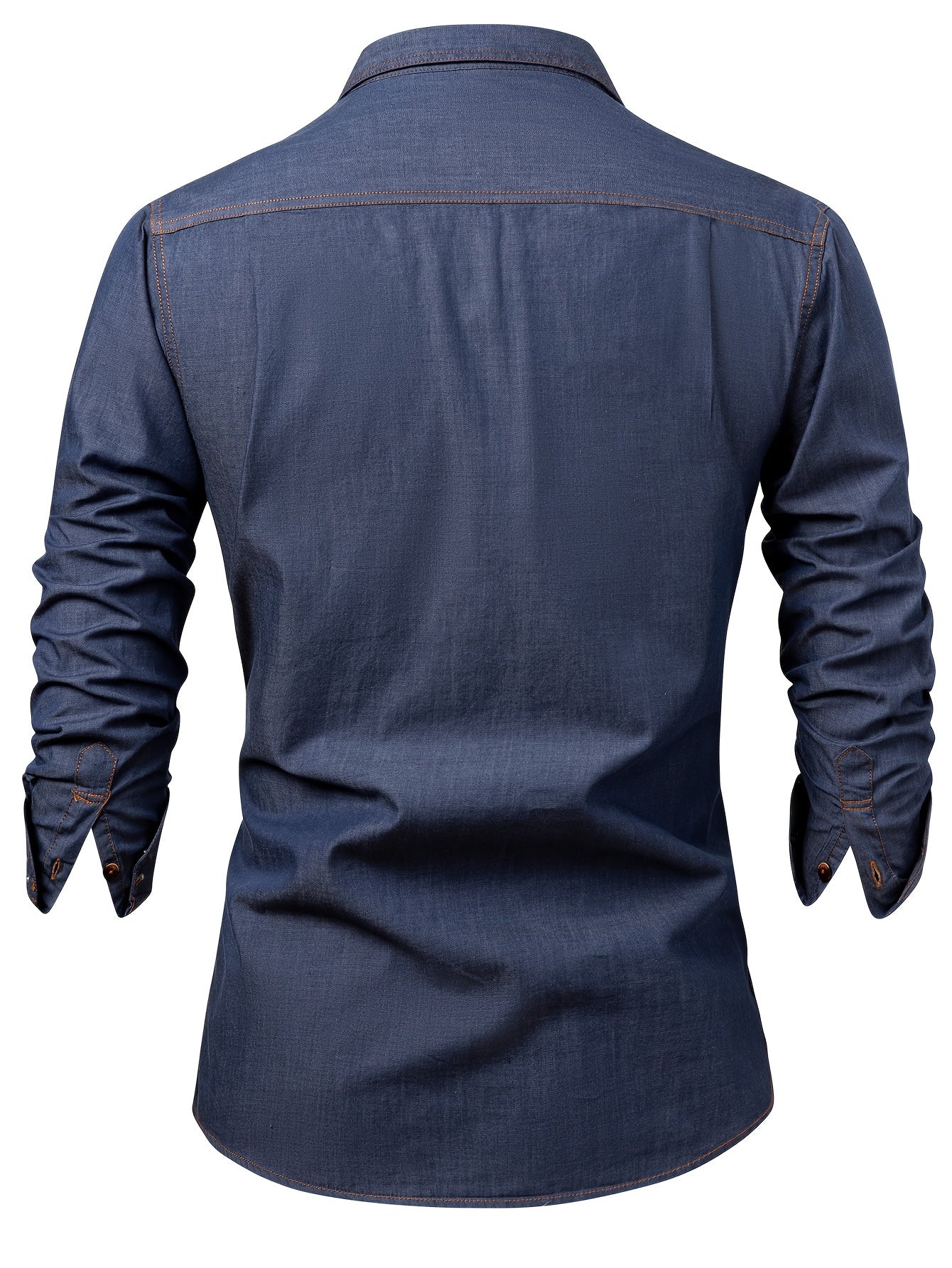 A Stylish Men's Casual Shirt With Long Sleeves And A Jacket, A New Spring And Autumn Men's Top With A Solid Color Pocket Design And A Lapel Collar.