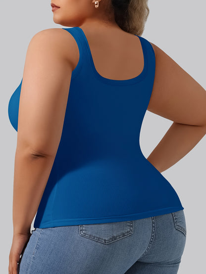 Plus Size - Directional Development Vest Big U Beauty Back 2-In-1 Comes with Coasters Pit Ribbed Base Vest to Wear Outside