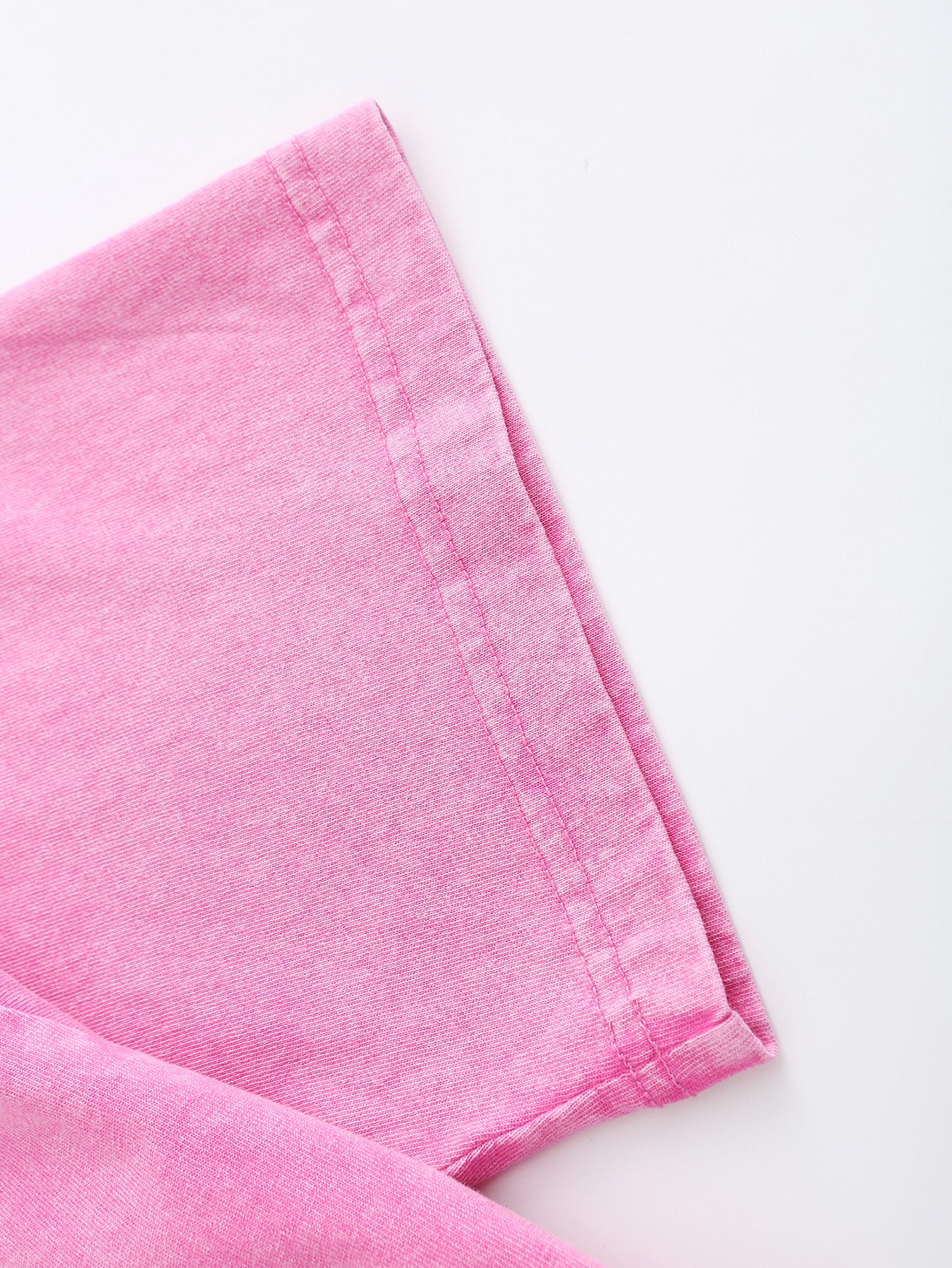 Ladies' American Retro Pink T-shirt 230G Fabric Overstimulated Letter Print Large Casual Washed Short Sleeved Shirt
