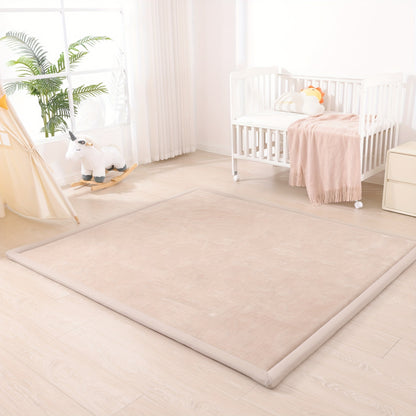 Extra Large Baby Play Mat, Non-Slip Coral Velvet Area Rug, Soft Crawling Rugs for Kids, Infants, 50X50 Inch Foam Mat for Playpen, Yoga Mat, 1pc Japanese Tatami Floor Mat, 1.1 Inch Thick Mellow Mat