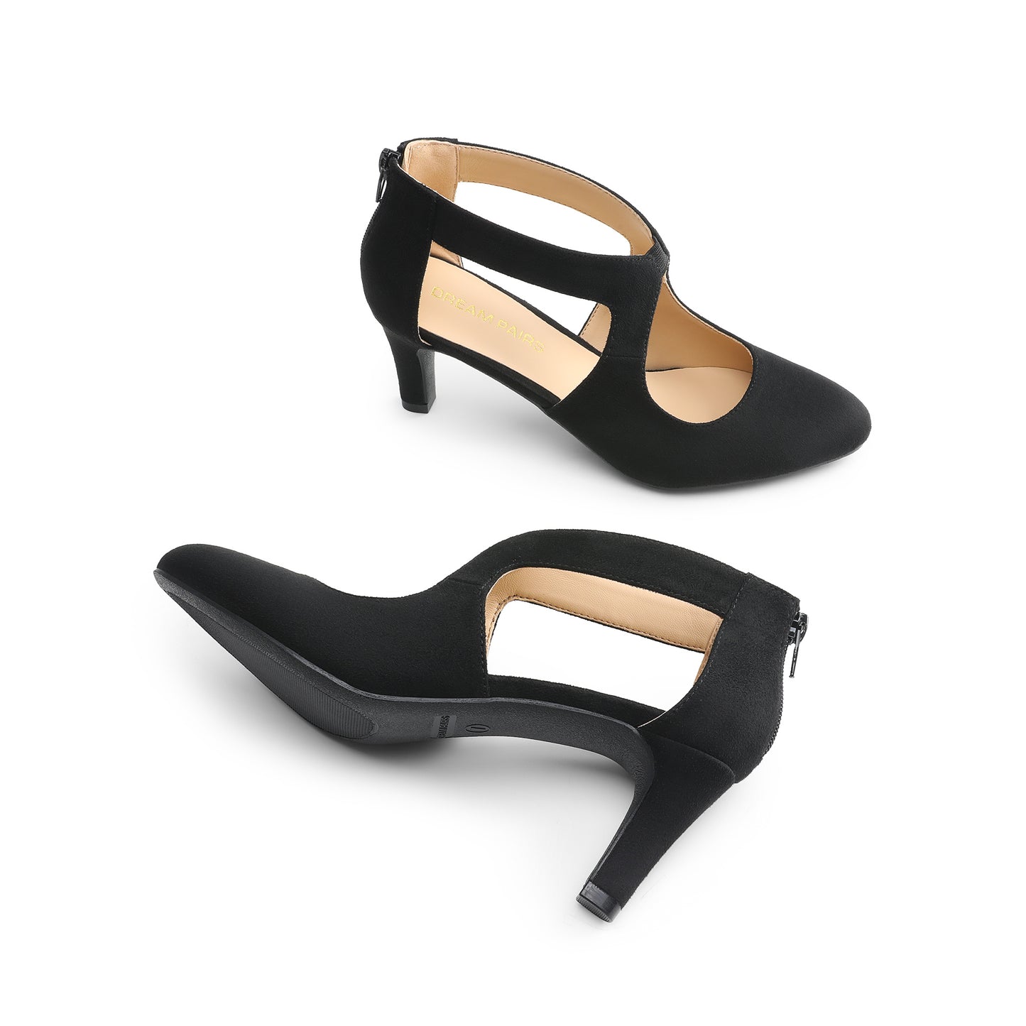 Women's Pumps Closed Pointed Toe Kitten Heels Elegant Party Wedding Dress Shoes for Women Comfortable Cross Strap Wedding Prom Party Stiletto Shoes for Women