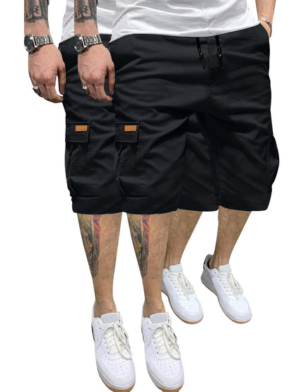 EXARUS Men'S Lightweight Quick-Dry Fishing And Hiking Shorts with Expandable Waist, 2pcs Set for Outdoor Casual Wear