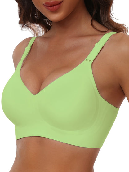 Seamless Wireless Push-Up Bra-V Neck Design, Comfortable, Supportive Intimate Apparel for Women