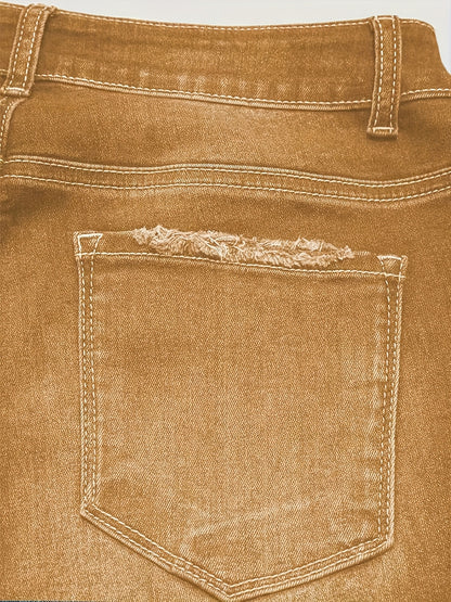 Denim Shorts for Women with a Blue Edge And Elastic Wrap