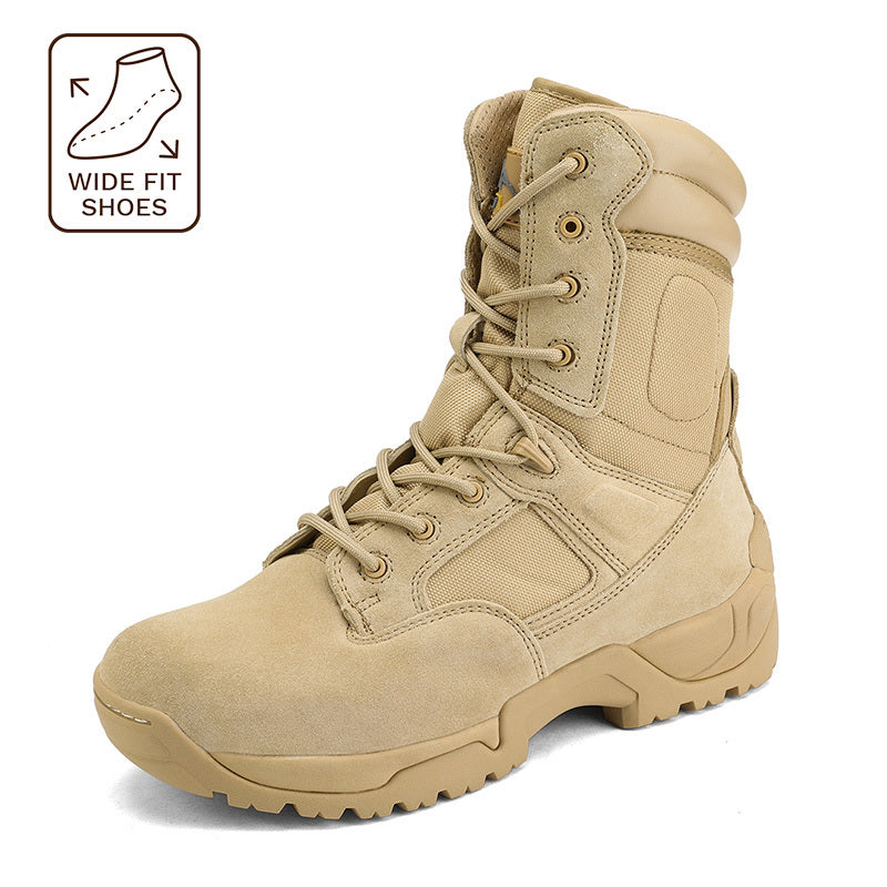 NORTIV 8 Wide Version Men's Tactical Work Boots Durable & Comfortable Hiking Motorcycle Combat Boots Response