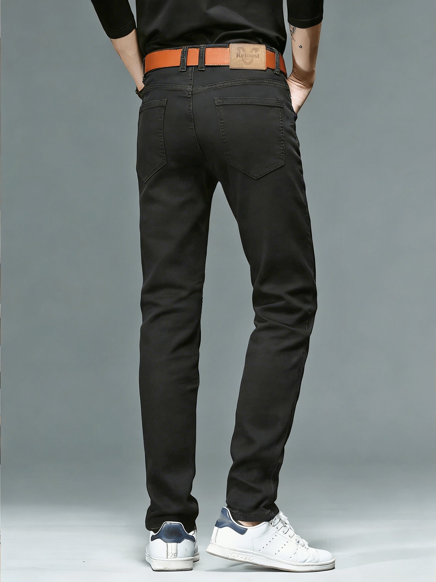 Men'S Regular Cut, Comfortable Stretch Waist Jeans, Classic All-Season Style, Comfortable Stretch Straight Leg Design. Suitable for Casual, Business, And Work Wear, Everyday Casual Attire, And a Must-Have Gift