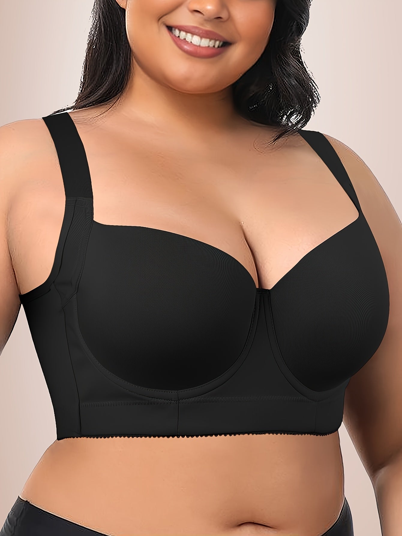Seamless Large Size Push-up Bra for Women with Wide Shoulder Straps, Comfortable And Simple Bra