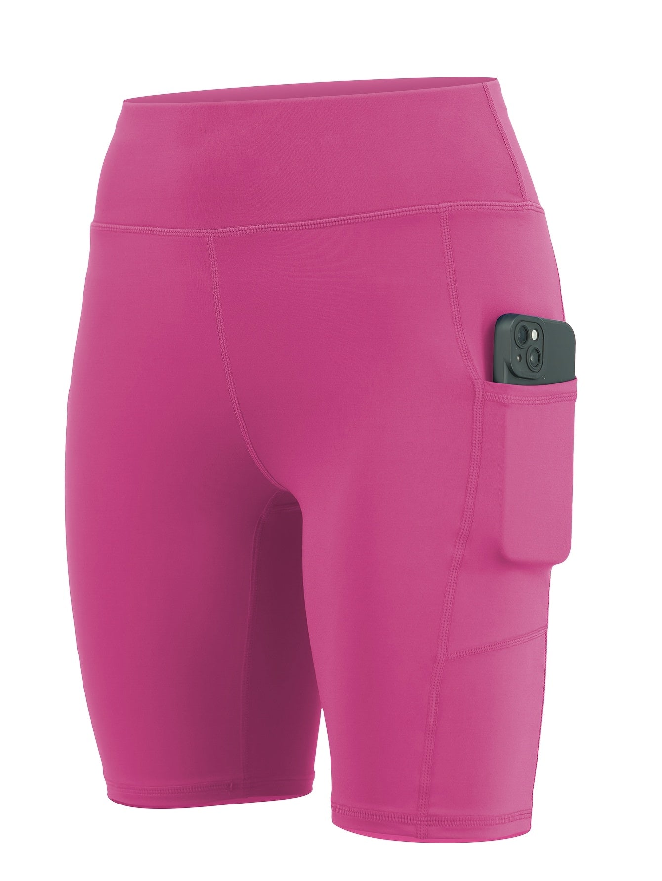 6-pack Large Size Sport Shorts For Women, Fashionable Casual Shorts, High-waist High-stretch Yoga Shorts, 5-inch Shorts With Phone Pocket