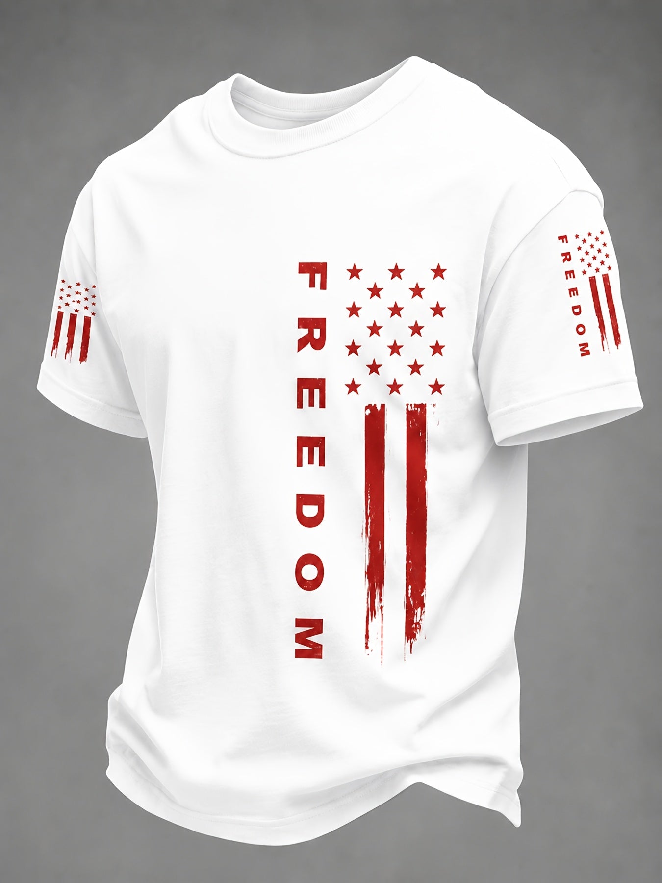 Men's White Printed Striped T-Shirt - product view 6