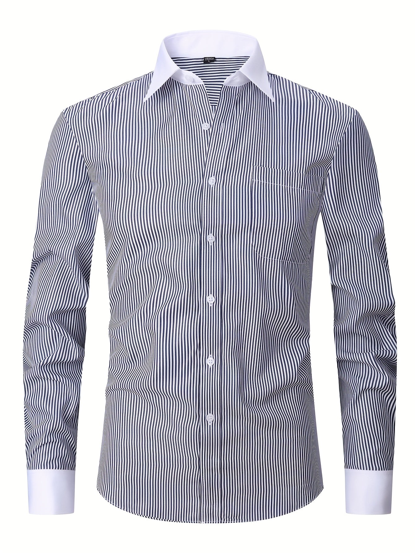 2026 French Cuff Dress Shirt 1pc For Men With FREE Random Cufflinks Set - Luxury Formal Wedding Shirt, Business Office Elegant Attire