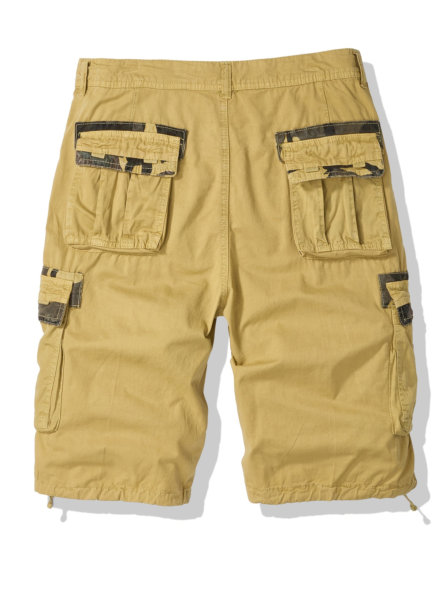 Plus-Size Men'S Outdoor Washing Multi-Pocket Tooling Tactical Shorts with Drawstring to Leave a Pocket Suitable for Outdoor Activities Such As Mountaineering And Camping, Plus Size