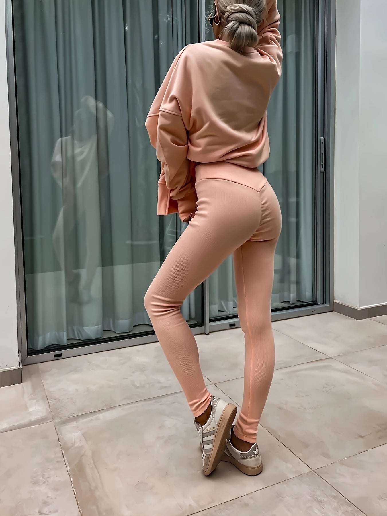 Women's Spring And Autumn Outdoor Sports Hoodie Set, Women's Autumn And Winter Long Sleeve Solid Color Hoodie Casual Set, Hoodie Top And Pants Yoga Two-piece Set, Outdoor Running Fitness Set