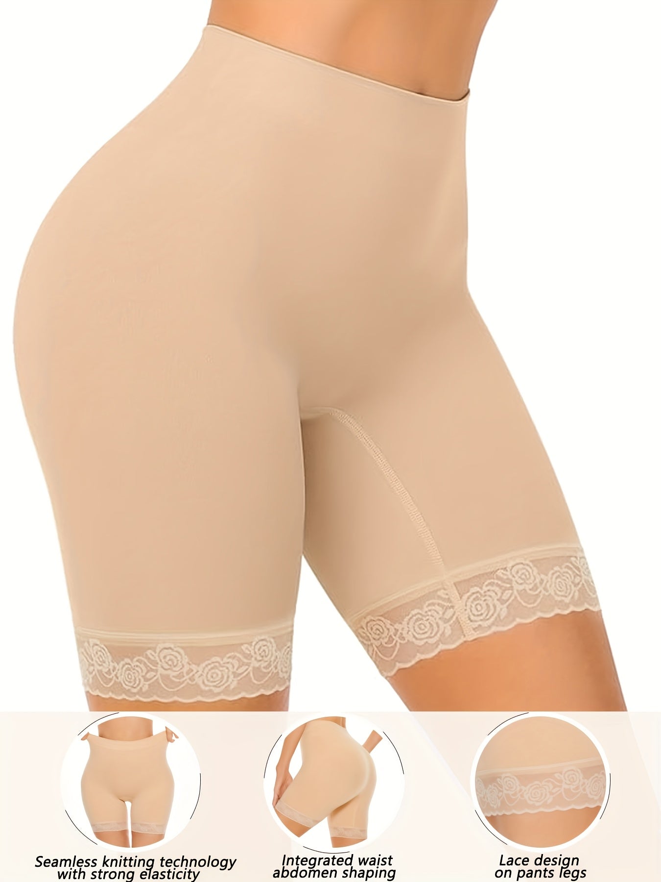 3pcs Women'S Shapewear Leggings with Lace for Wearing Under Dresses, Women'S Bottom Shorts, Boxer Shorts, Women'S Underwear Sweat Pants Women'S