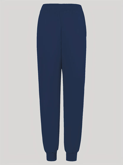 Women'S Frosted Pocket Brush Pants with Elastic Ribbed Toe Binding Work Pants