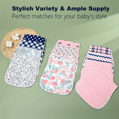 Baby Burp Cloth Set - Soft Absorbent Multipack Style 3893