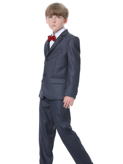 NIMBLE Boys Formal Suit Set Jacket Vest Trousers 3pcs 3-13Y Children Party Clothes Host Wedding Available In Four Colors Blue Black Khaki Navy Blue