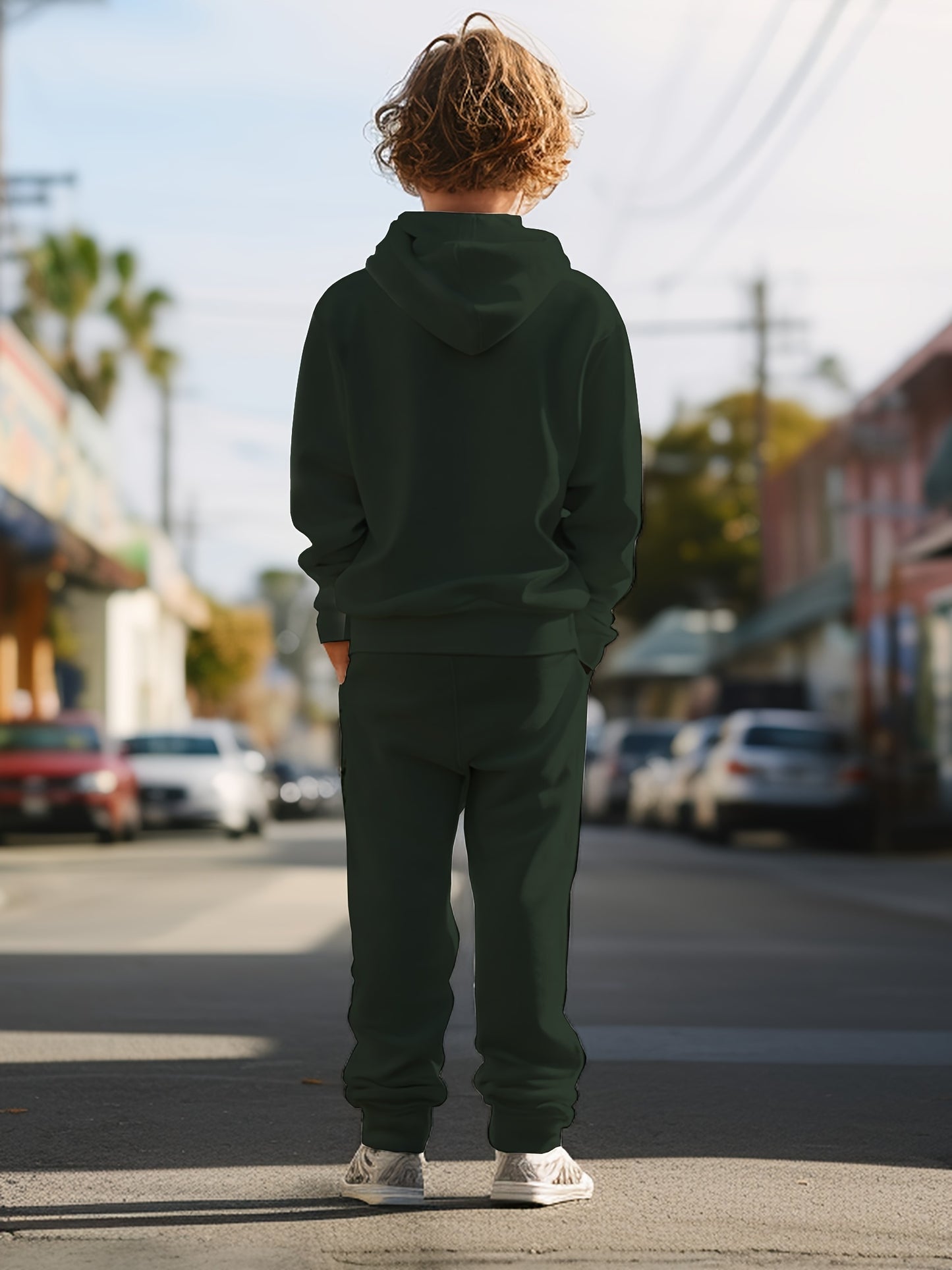 [Soccer Hoodie & Joggers] Boys' Cool Soccer 3D Print Hoodie And Joggers Set - Casual Long Sleeve Outfit With Pockets, Perfect For Sports And Casual Attire, Boy Soccer Hoodie, Perfect For Outdoor