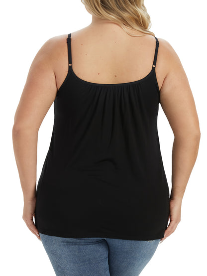 Vislivin Women'S Summer Camisole with Built-In Bra Pads, Seamless Sleeveless Design Featuring Adjustable Thin Straps, Soft And Loose Fit for Comfortable Daily Wear at Home, Available in Plus Size 4XL