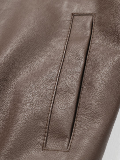 Women's Vintage-Style PU Leather Jacket - High Quality, Windproof, Tear- with Detachable Hood Casual Outdoor Riding Jacket