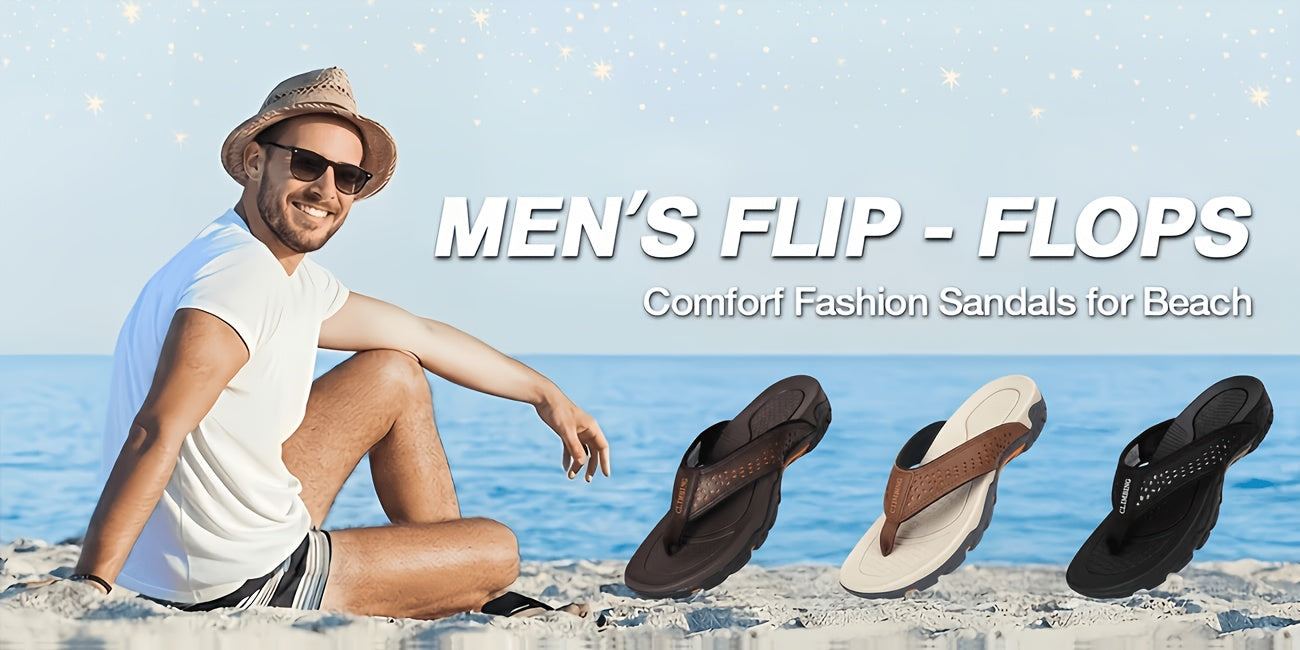 Men's Arch Support Athletic Flip Flops - Quick-Dry Non-Slip Sole, Lightweight Thong Sandals Suitable for Pool, Gym, Beach & Outdoor - Wide Strap for Stability, Year-Round Wear (Swimming,, Casual)