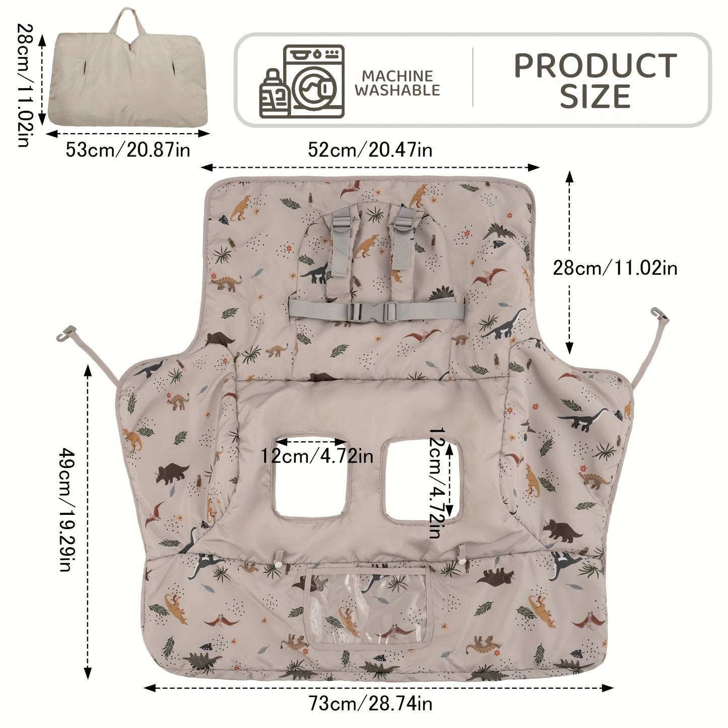 Shopping Cart Cover for Baby 2in 1 High Chair Covers for Restaurant Comfortable Grocery Cart Seat Covers ForInfant, Toddler Universal Suitable for Most Shopping Carts Machine Washable
