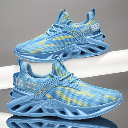 Unisex Benelli Lightweight Running Shoes, Breathable Mesh Fabric, Stable Support, Neutral Pronation, EVA Sole, Casual Sports Sneakers for Women, Random Print, All-Season