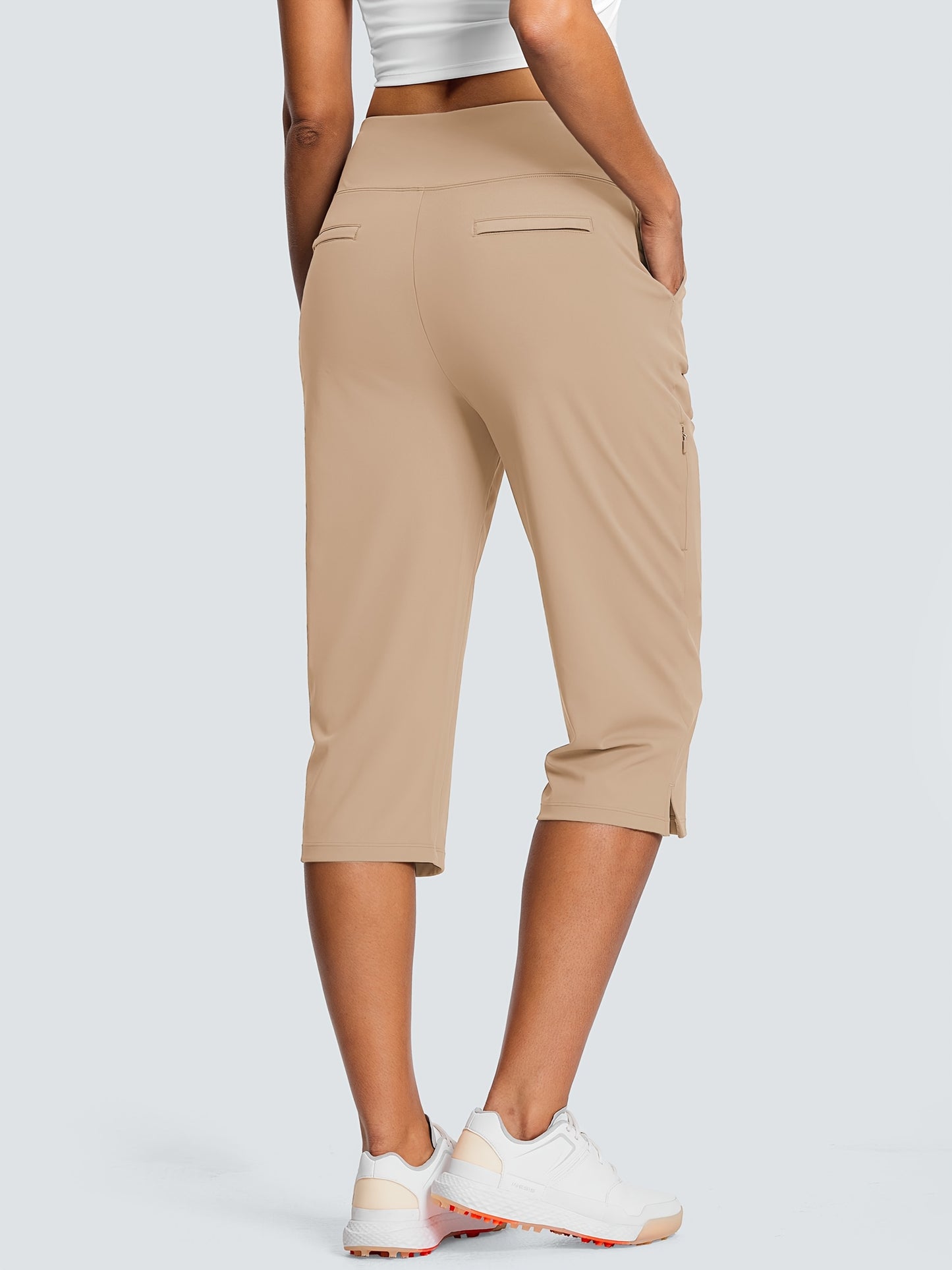 18" Dressy Capri Pants for Women High Waist Stretch Women'S Capris Pants for Summer with Pockets Work Casual