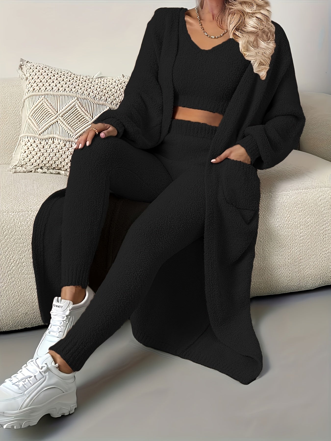Women'S 3pcs Pajama Set, Sexy Loungewear Sleepwear, Comfortable Home Wear, Sleepwear For Women