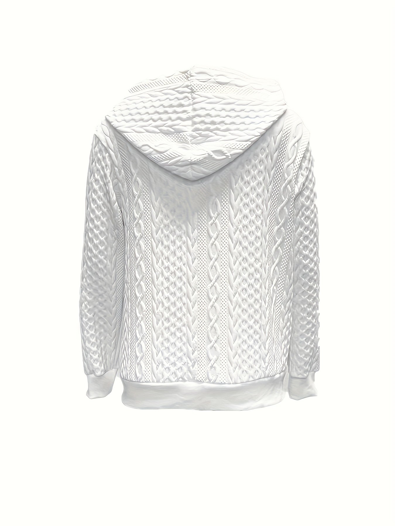 Ladies' Casual Solid Color Zipper Hooded Jacket With Pockets, Fashionable Long Sleeved Autumn And Winter Jacket, White Pilot Design, With Textured Details, Casual Hooded Shirt, Fashionable Zipper Jacket, Textured Detail Jacket