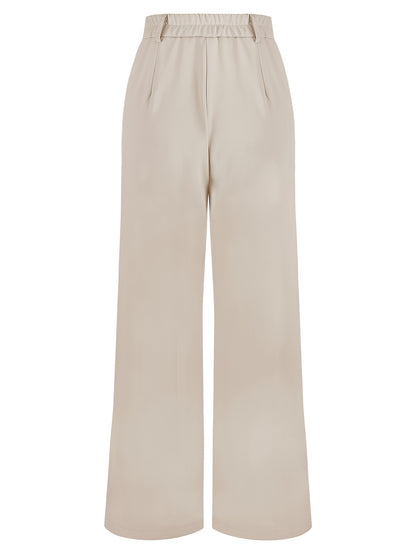 Elegant Women's Wide-Leg Pants with Drape Office-casual Trousers Featuring A Flattering Silhouette Suitable for Both Formal And Casual Attire. A Versatile Wardrobe Essential.