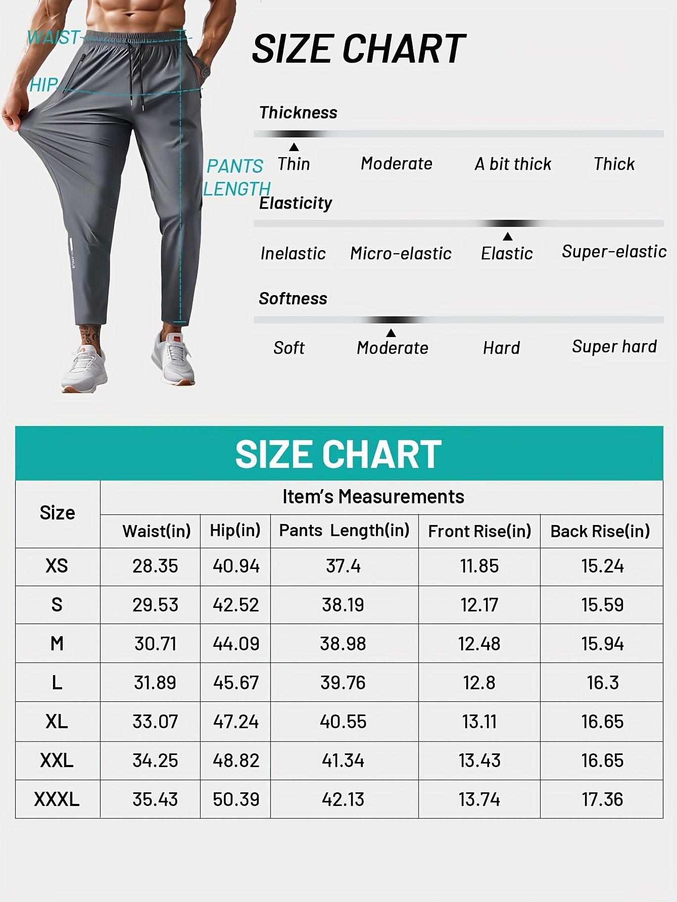 Men'S Sweatpants Lightweight Active Pants Outdoor Hiking/Fishing Pants Quick Dry for Running/Jogging/Yoga/Golf with
