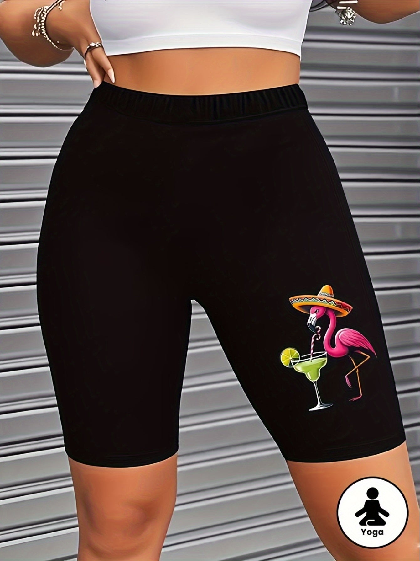 Casual Shorts for Women with High Waist, Featuring Stylish And Artistic Prints - Machine Washable, Black, Ideal for Everyday Wear | Trendy Design | Comfortable to Wear