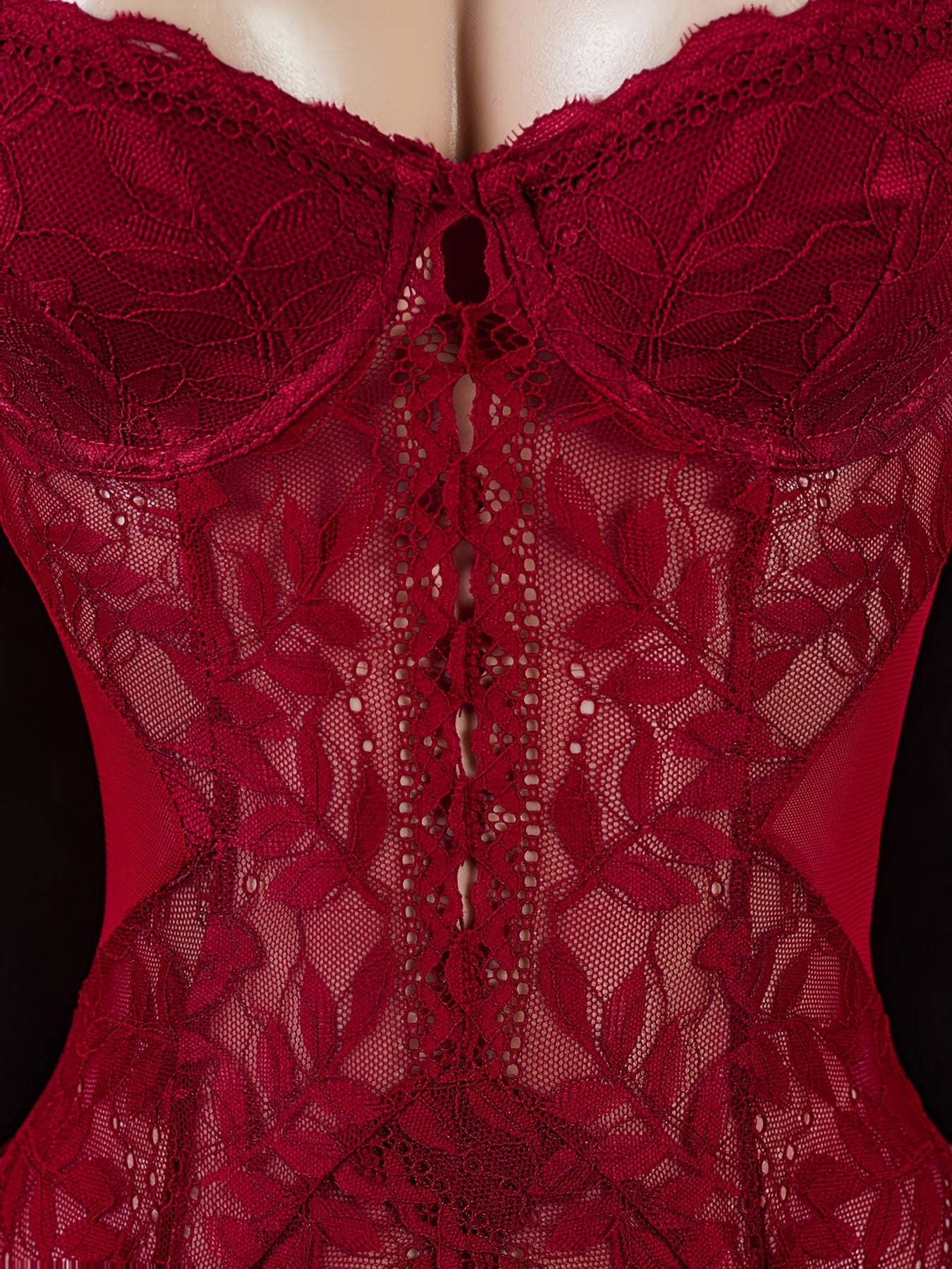 Women's Sexy Red Lingerie Set - Lace Corset with Front Zipper, Thong, Garter Belt & Stockings - Elegant Lingerie Outfit for Adults, Adult Lingerie Set | Elegant Lingerie | Lace Corset,Valentine's Day Gift