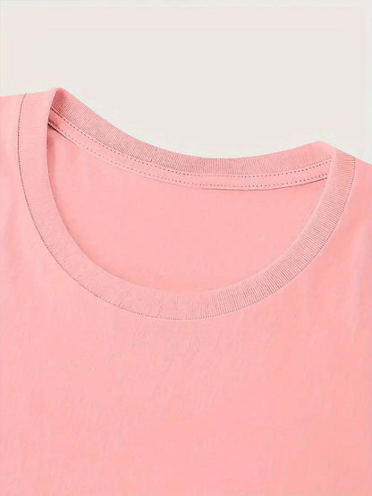 Women's Fun Pattern Round Neck Short Sleeve T-shirt Light Luxury Simple Style Holiday Party Animal Letter Pattern Print Breathable Retro Casual Elegant Style Cartoon Letter Perfect Choice Round Neck Sweater Versatile Tops Everyday Comfort