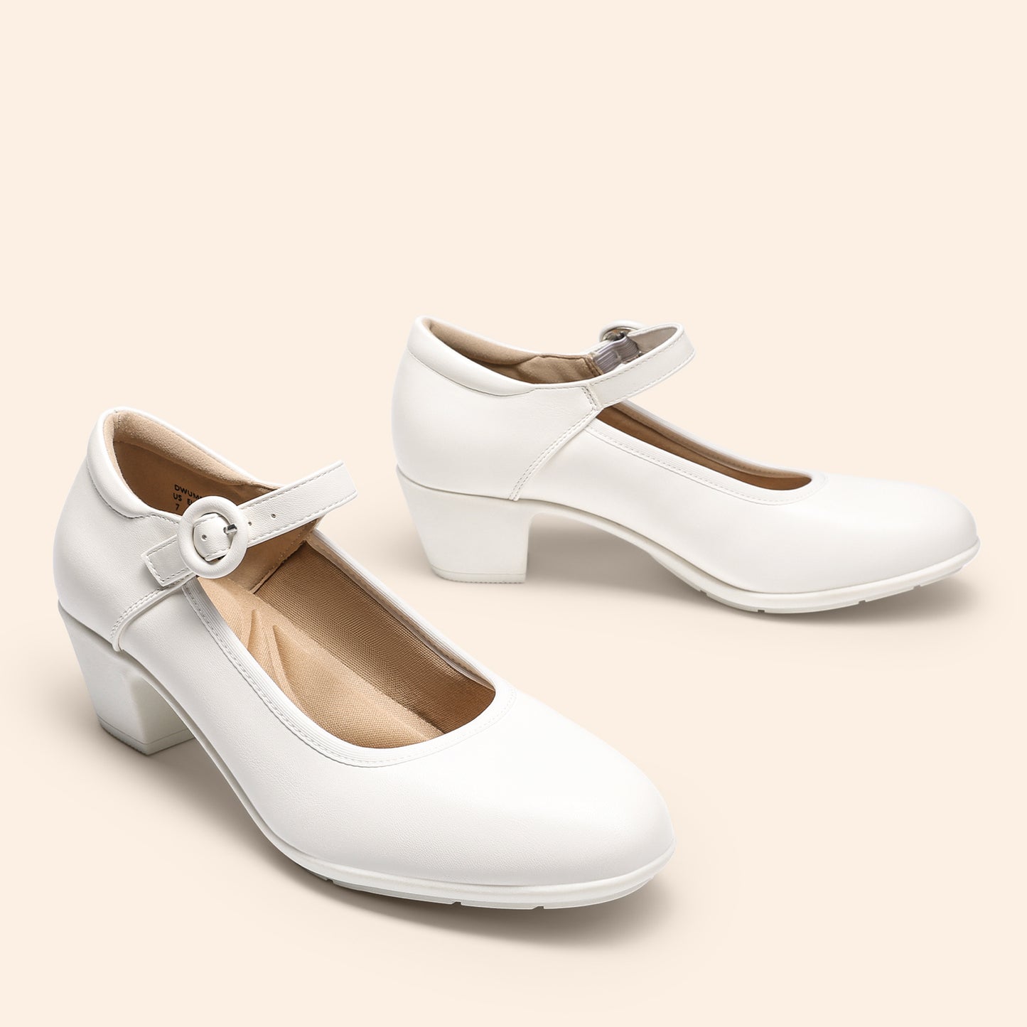 Women's Pumps Low Chunky Mary Jane Heels Closed Toe Comfortable Work Dress Shoes