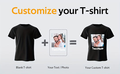 [Independence Day Custom]Custom Women'S T-Shirt - Summer Short Sleeve Tee With Personalized Image/Text Upload, Round Neck For Casual Wear, Party, Festival Gift For Family Friends, Solid Design Shirt, Durable Print Quality, 250 USA Anniversary Tee