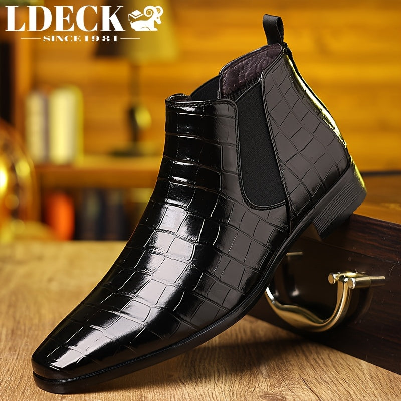 Men's Pointed-toe Trendy Chelsea Boots, Anti-skid High-top Slip-on Boots for Outdoor, Spring And Autumn
