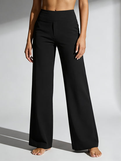 3pcs Of Women'S Summer Casual Straight-leg Pants, High-waisted Slim-fit Sports Trousers, Summer Lightweight Women'S Sportswear, Stretch Fabric, Women'S Sports Fitness Yoga Pants, Suitable For Daily Wear, Fitness, Running, Cycling Activities
