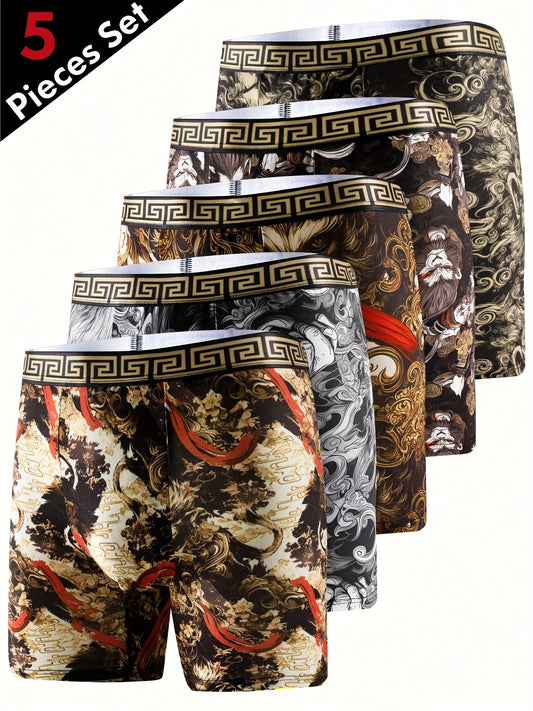 5-Pack Men's Boxer Briefs - Soft Breathable Stretch Multipack – Mixed colors Polyester – main product image