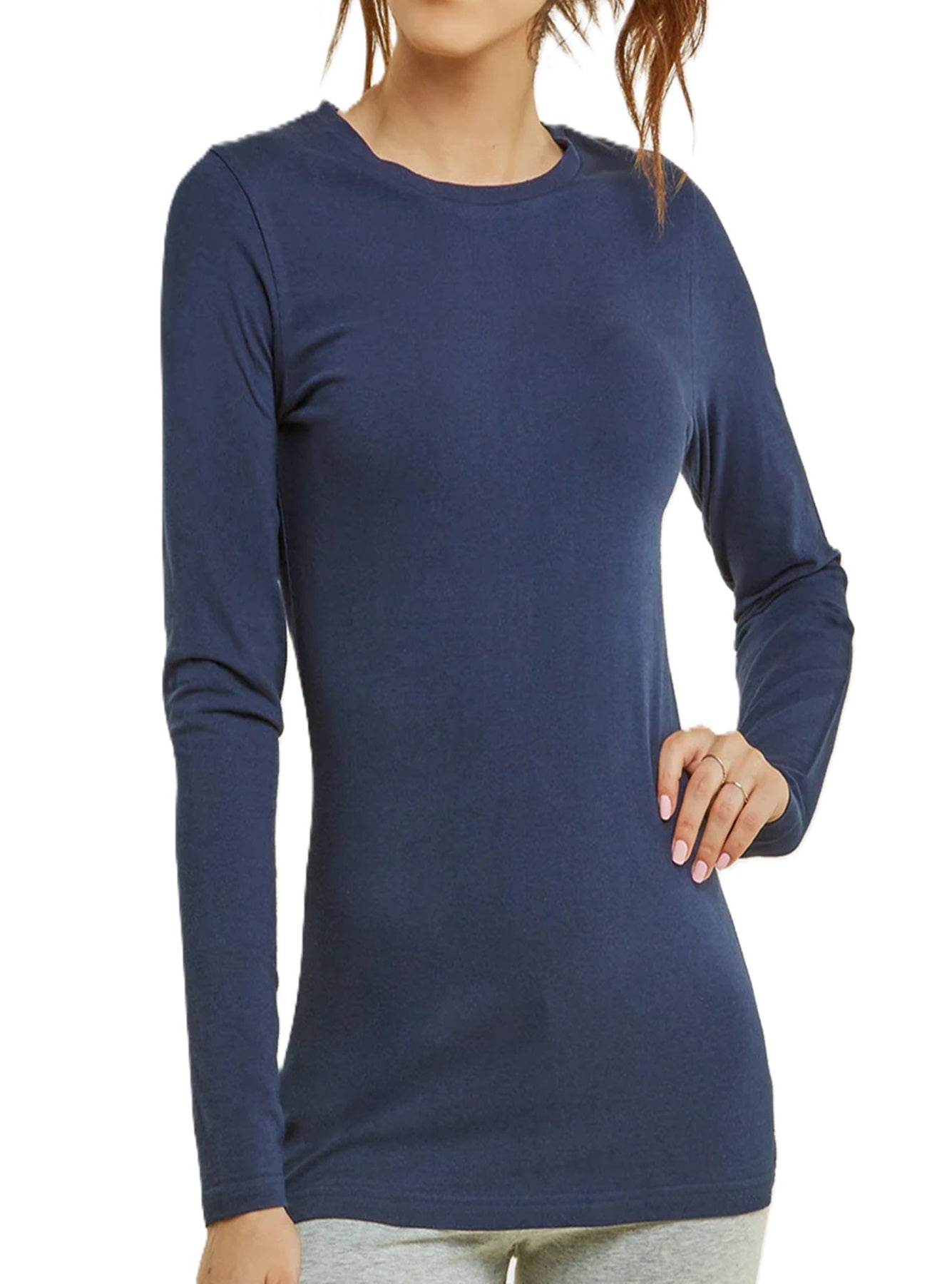 LADIES LONG SLEEVE CLASSIC FIT CREW NECK T-SHIRT