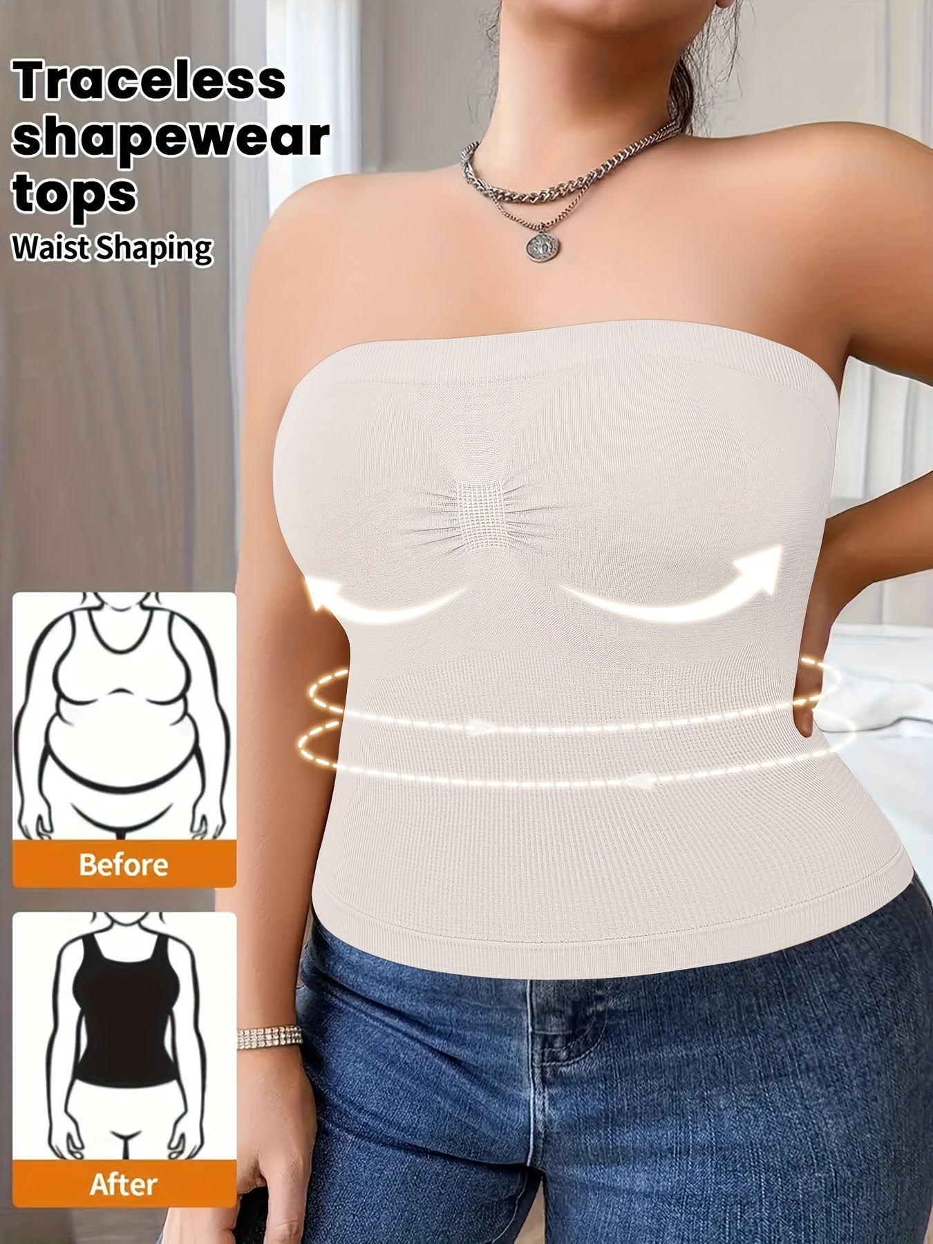 Plus-Size Tummy Control Bodysuit for Women - Comfortable, Breathable Shapewear