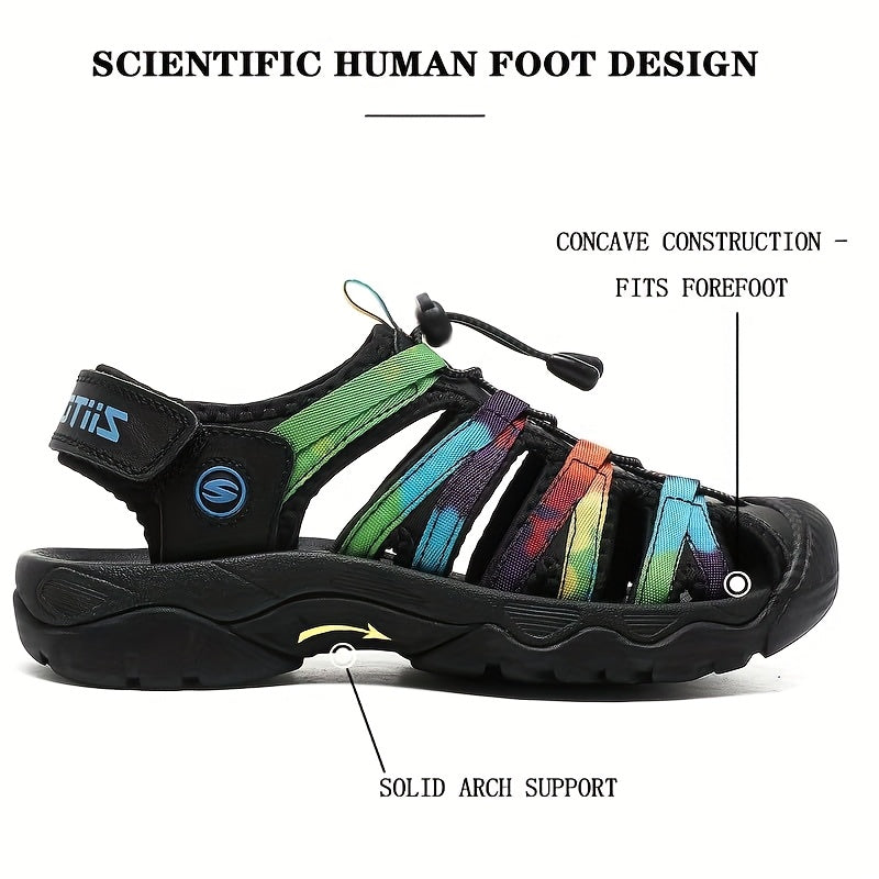 Womens Water Shoes Hiking Sandals Closed Toe Summer Outdoor Adventurous Beach Sandals Lace Adjustable Double Buckle
