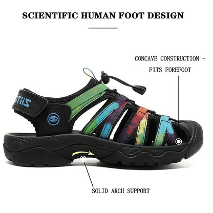 Womens Water Shoes Hiking Sandals Closed Toe Summer Outdoor Adventurous Beach Sandals Lace Adjustable Double Buckle