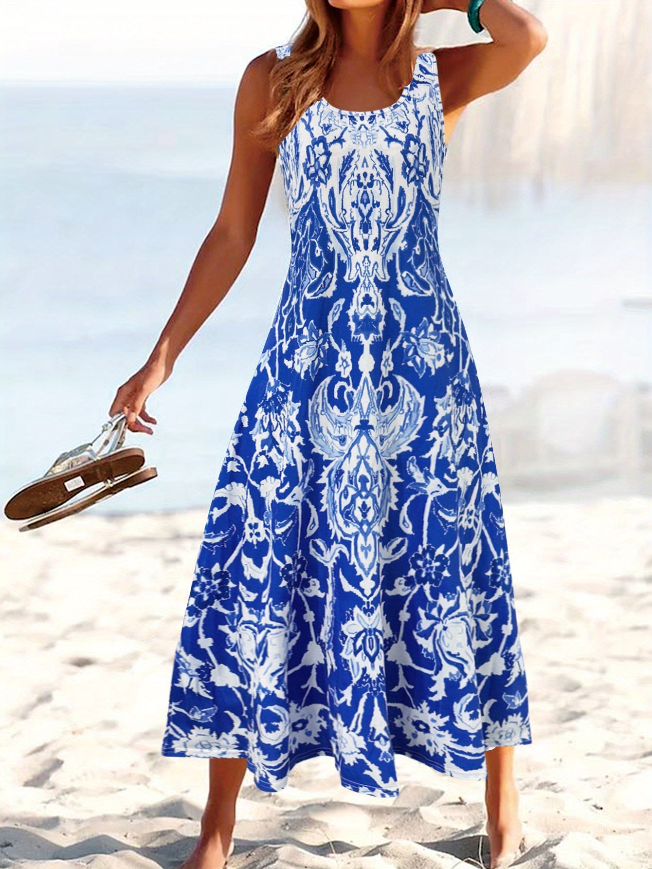 2025 Summer New Fashionable Vacation Style Flower Printed Women's Dress[Orientation]