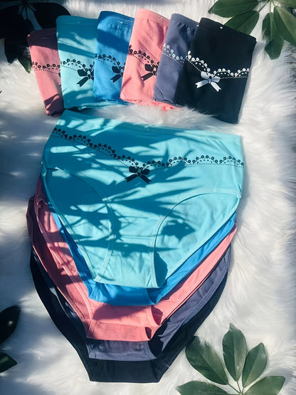 [Women Underwear] 12pcs Set Of Women'S Underwear, Decorated With Butterfly Flower Decorations, Skin Friendly And Breathable, Comfortable And Soft, Elegant And Fashionable Women'S Underwear