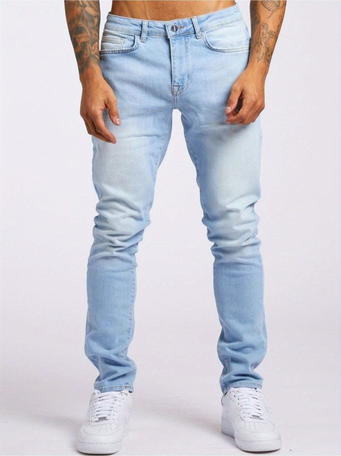 2025 New Men's Slim-Fit Jeans, Trendy Ins Style Design, Fashionable and Comfortable, Perfect for Casual Attire